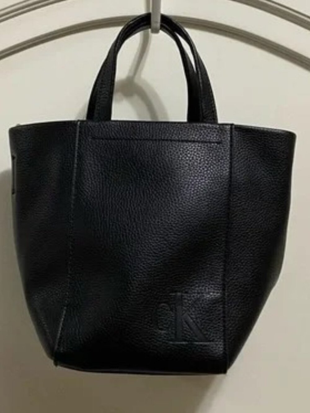 Calvin Black small black Tote Bucket Bag Purse